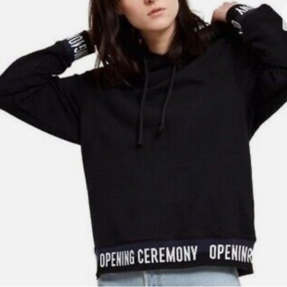 Opening Ceremony Hoodie Logo Sweatshirt Black Size XS